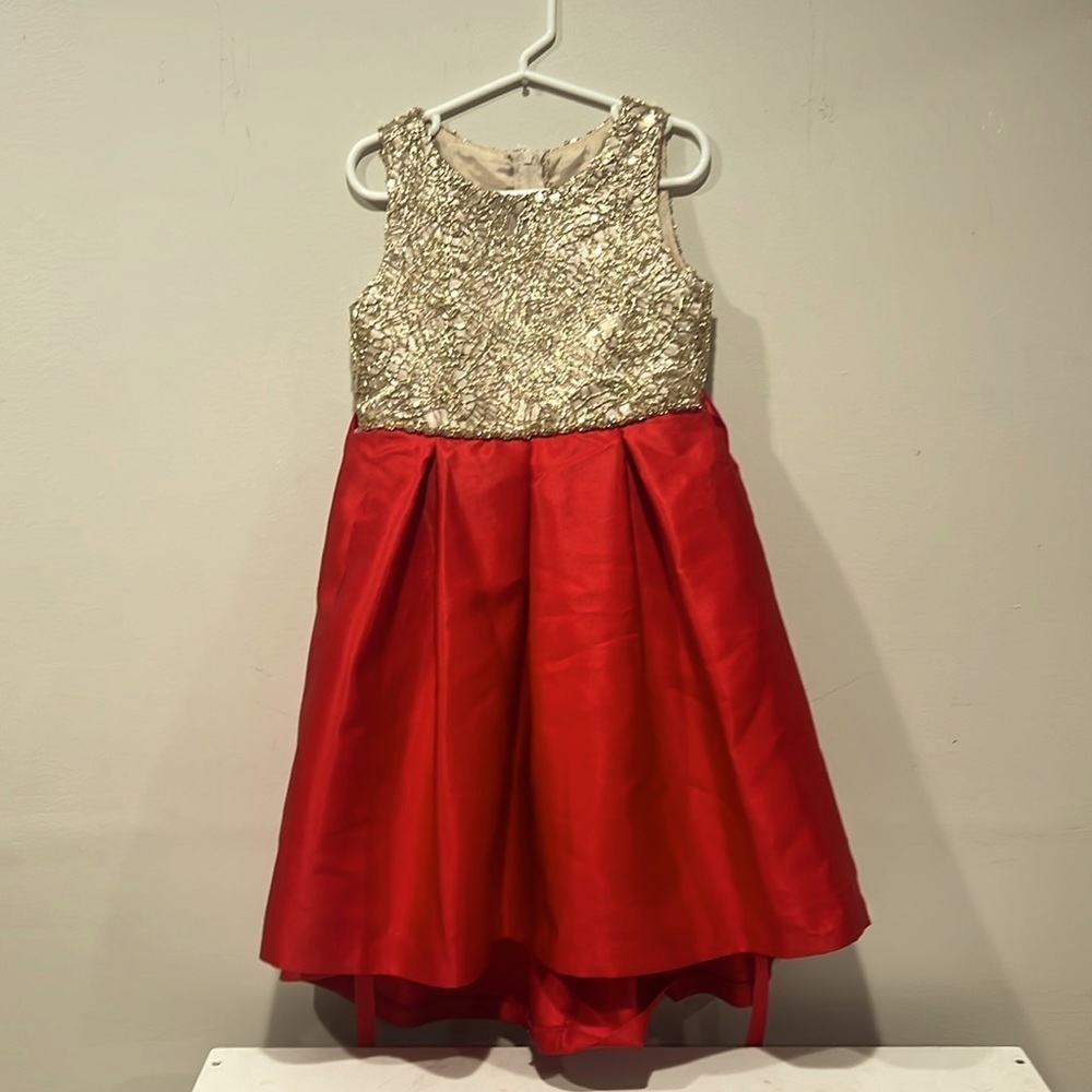 Girls’ Red and Gold Rare Editions Dress - Size 6​​​​